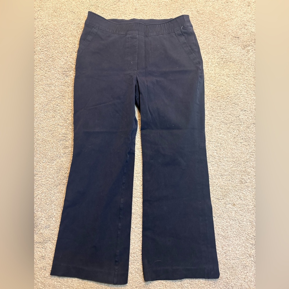 Spanx Polished Ankle Pants Womens M Navy Blue Pull On High Rise Slim Classic
